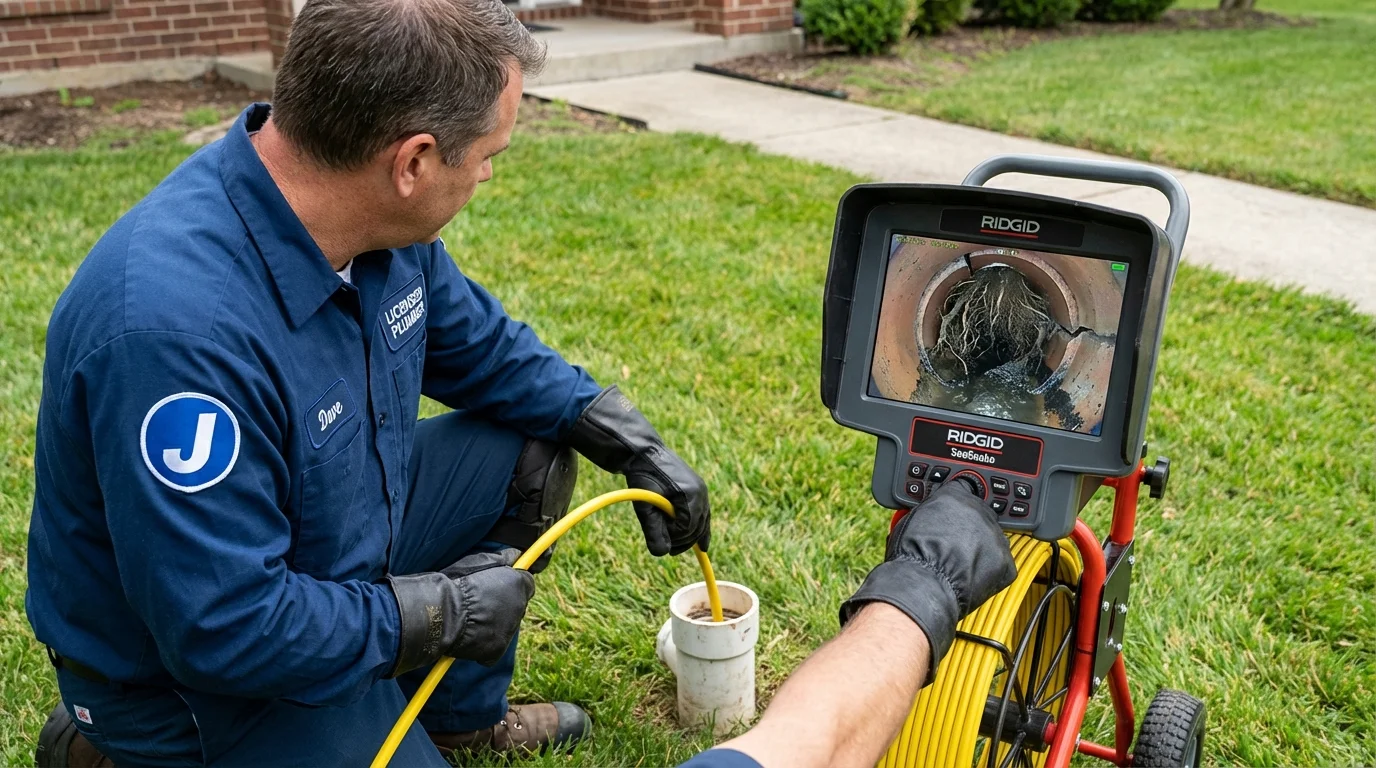 Sewer camera inspection being performed by Johns Plumbing LLC in Cut Bank